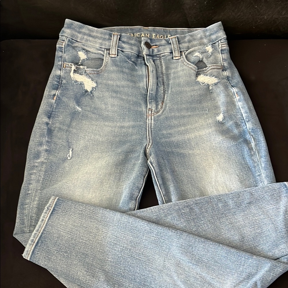 American Eagle Outfitters Blue Skinny Jeans Distressed